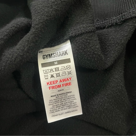 Gymshark Crest Crewneck Sweatshirt Slim Fit Black Mens Size Medium - Picture 5 of 7